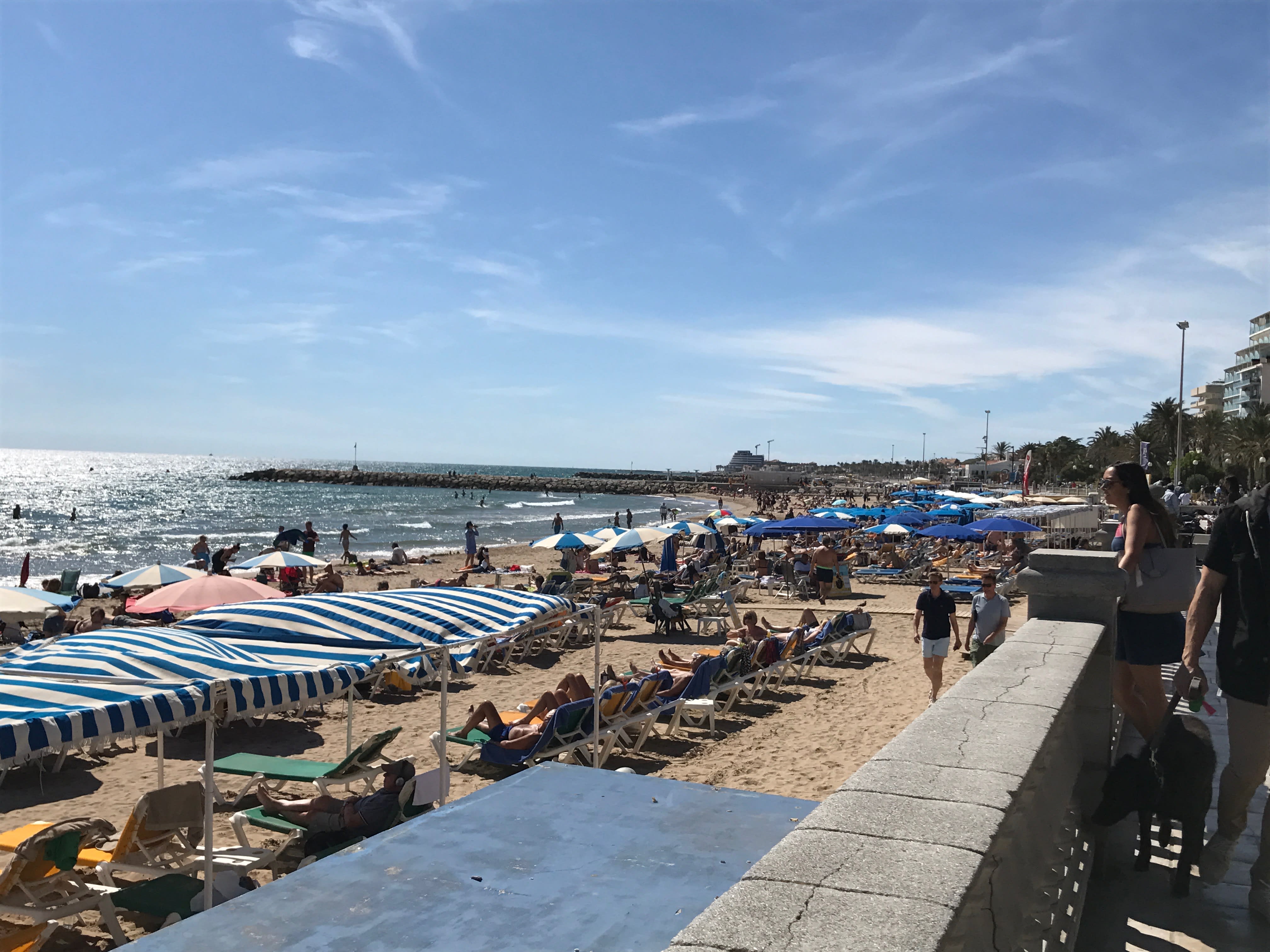 Barcelona Day trips - Sitges The beach in Sitges which you can visit on Barcelona Day trips